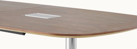 An MP Table in Recograin Rosewood, viewed from a three-quarter perspective.