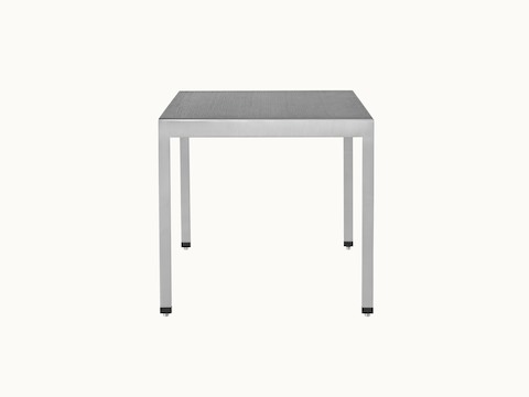 An H Frame side table with a metal frame and a wood top in a black finish.