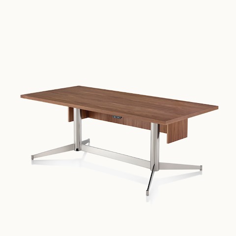 Angled view of a rectangular MP Height-Adjustable Table. Select to go to the MP Height-Adjustable Tables product page.