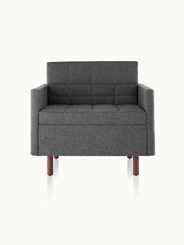 A quilted Tuxedo Classic club chair upholstered in dark gray fabric, viewed from the front.